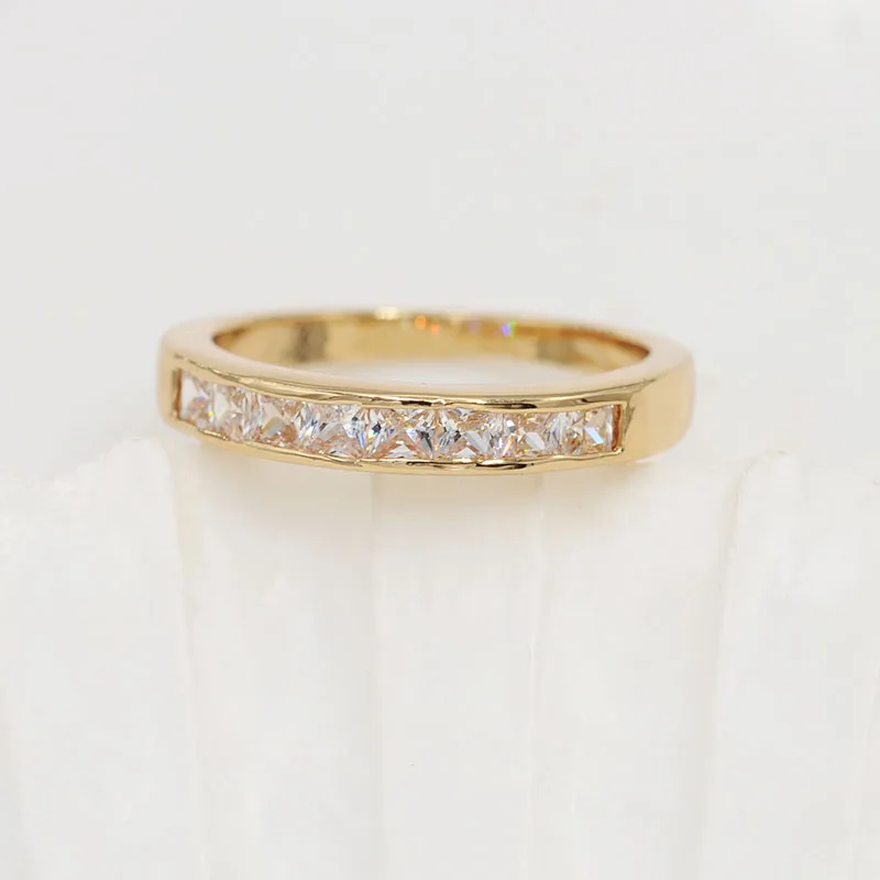 MGFam маленькие квадратные кольца для женщин повседневная одежда CZ 18 k G P золотого