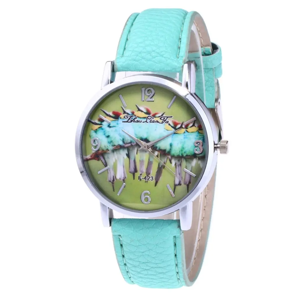 2018 женские кварцевые часы с модным узором Личи ремешком черепом наручные Relogio