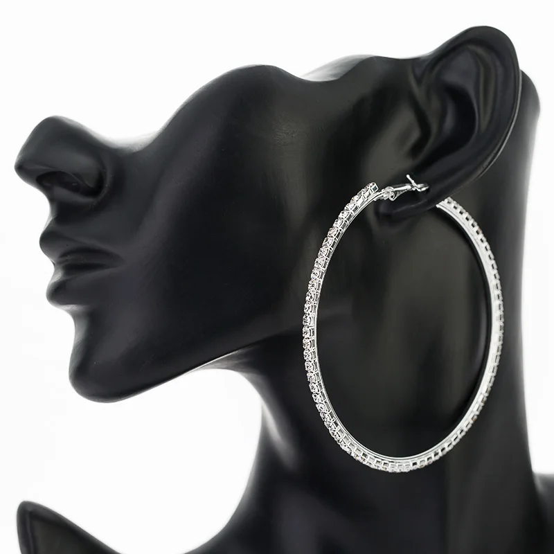 Новый модный элегантный посеребренный большой серьги кольца для женщин полный