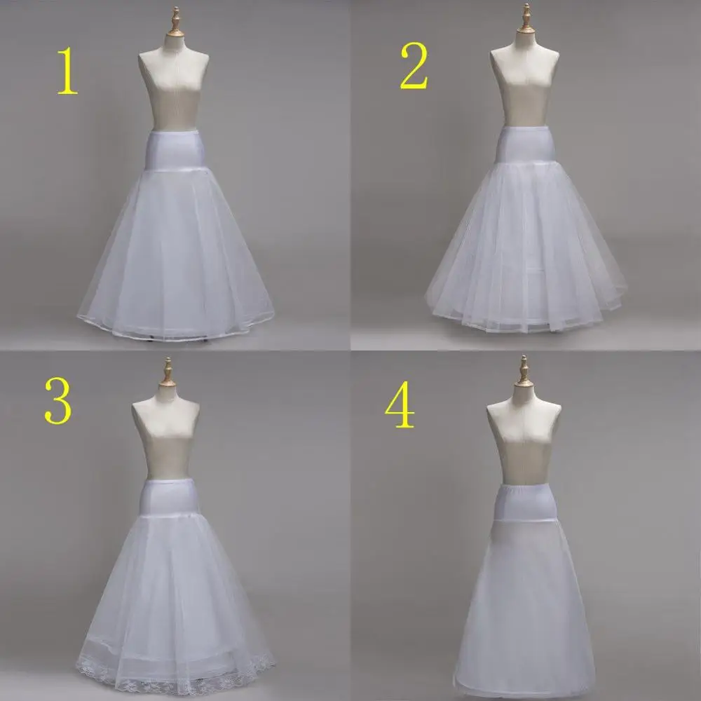 

4 Style White A Line Long Wedding Petticoats Underskirt Crinoline Long Bridal Petticoats Jupon Marriage Wedding Accessories