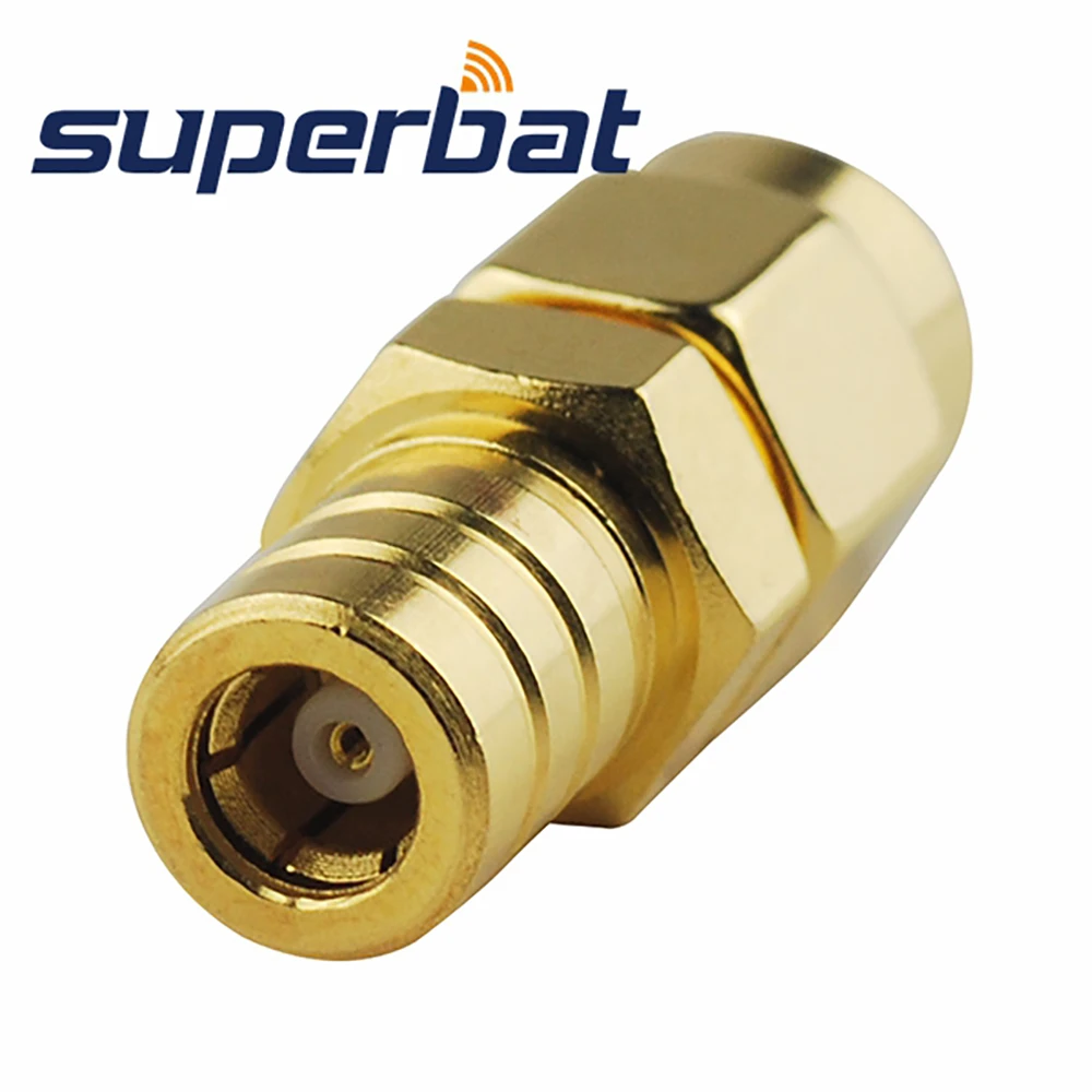 Superbat 5pcs SMA-SMB Adapter SMA Male to SMB Plug Straight Gold-pleated RF Coax Connector
