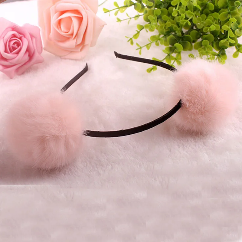 Lovely Girls Woman Fashion Fur Ball Pom Hair Headbands Party Wedding Daily Headwear Accessories Gift | Дом и сад