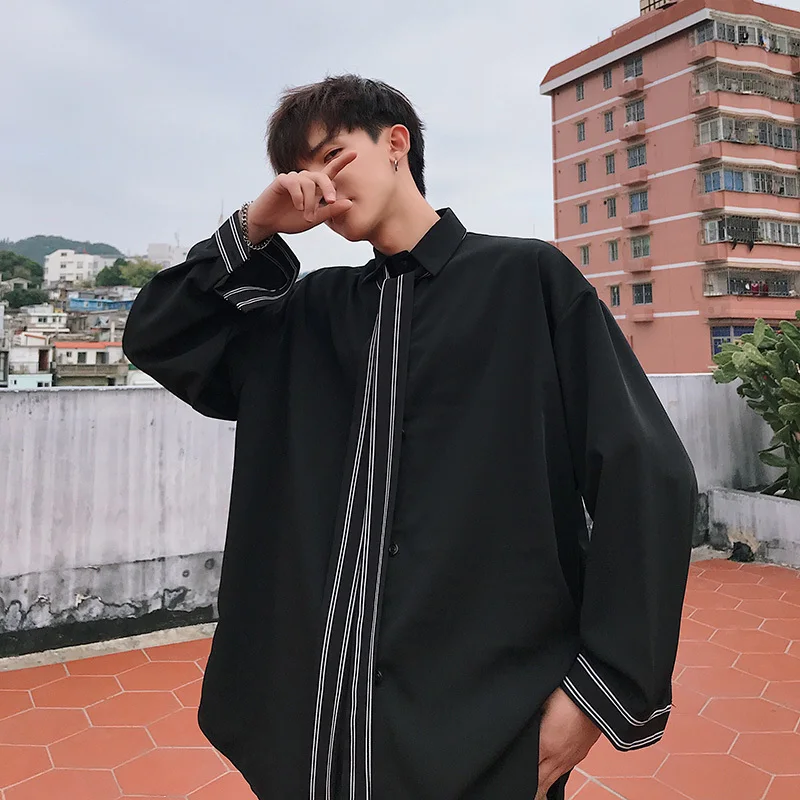 2019 весна корейский кампус ветер тенденции моды пара для мужчин с длинным рукавом