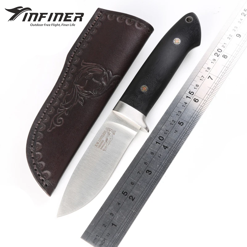 INFINER Loveless A2 лезвие G10 Ручка фиксированным лезвием охотничий нож кожа оболочки