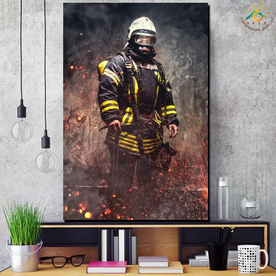 Изображение Hero Fireman современные настенные художественные принты постер картина