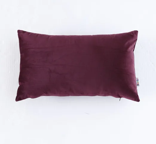 c6 purple red Домашняя декоративная подушка, супермягкая бархатная однотонная наволочка, красный, серый, фиолетовый, бежевый, верблюжий пиломатериал, наволочка 30x50 см - Цвет: c6 purple red