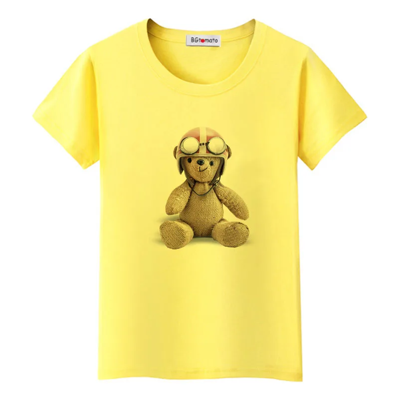 BGtomato Teddy футболка с медведем Прекрасная 3D футболка Женская harajuku футболка женская забавная camiseta mujer Teddy bear Футболка женская