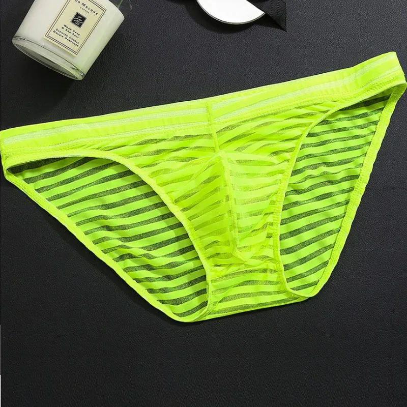 Новинка мужское тонкое прозрачное дышащее сексуальное нижнее белье в полоску из