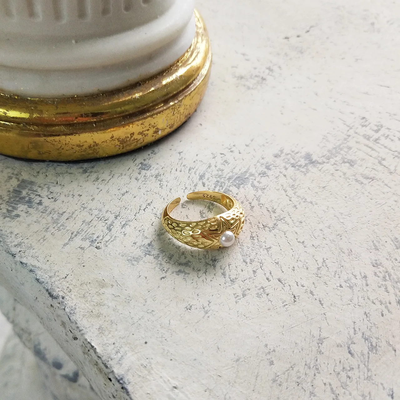 Модное регулируемое кольцо из стерлингового серебра 925 пробы с жемчугом и