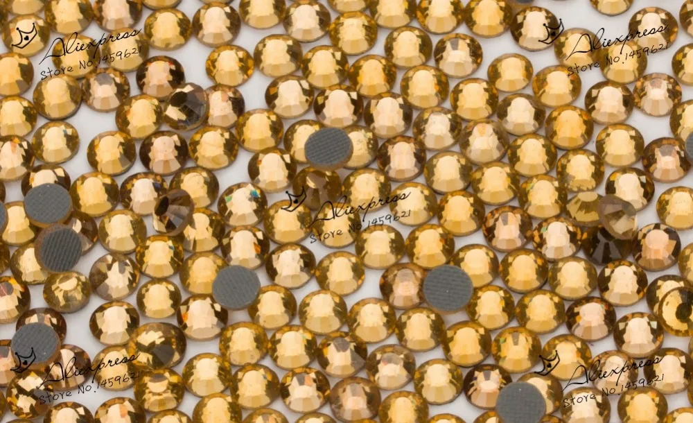 SS6 1.9 2.0mm 1440pcs/Bag Lt.Topaz DMC Hot Fix FlatBack Rhinestones DIY HotFix iron on garment crystal stones gliters|stone tumbled|crystal
