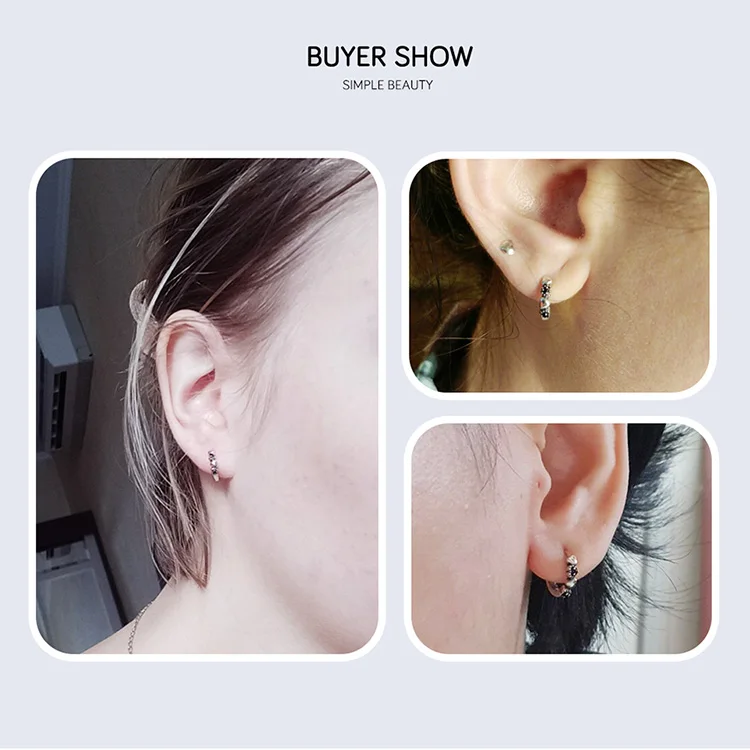 BAMOER 925 пробы серебряные серьги-кольца с сердцем для женщин, ювелирные изделия из стерлингового серебра, подарок на день Святого Валентина SCE445