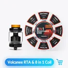 Атомайзер Volcanee с двойной катушкой RTA, 8 в 1, готовые катушки Ni80, катушки Alien для электронной сигареты, жидкая коробка, мод, без испарителя, резервуар для сока