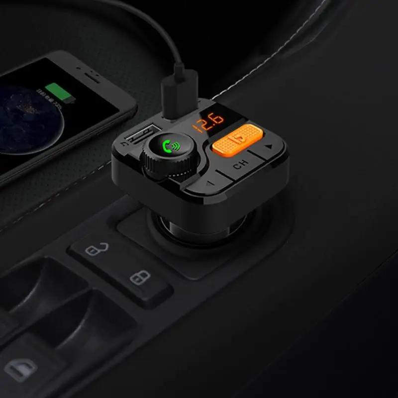 Автомобильное зарядное устройство BT82D Bluetooth два USB MP3 плеера громкая связь FM