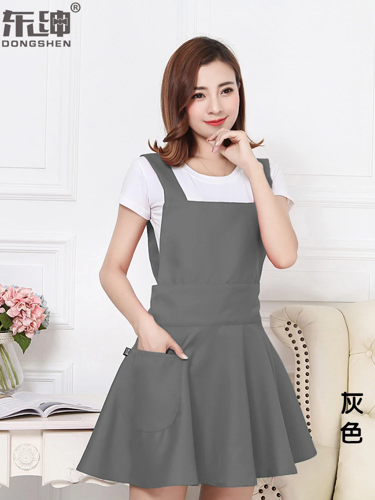 Корейский модный кухонный фартук милый женский маникюрный магазин макияж талия