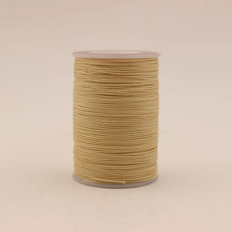 S003 beige Отличное качество 0,6 мм кожаный вощенный шнур нить полиэстер круглый воск нить 80 м длинный - Цвет: S003 beige