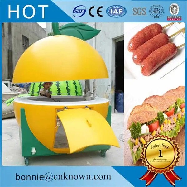 Простой в очистке оранжевый арбузный стиль уличный киоск для продажи продуктов