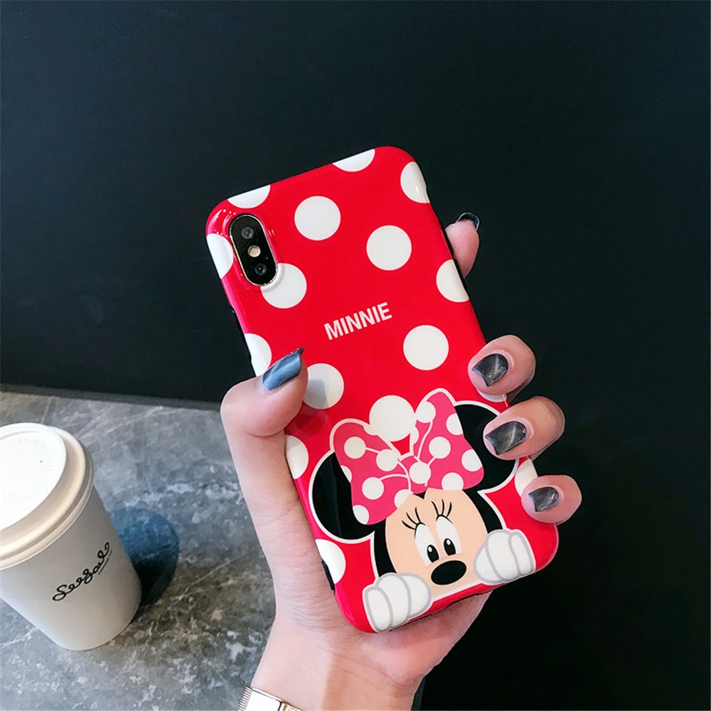 Lovely Couple Phone Case For iPhone X XS MAX XR Cartoon Minnie Mickey Mouse Soft Silicon Cover 7 8 Plus 6 6S |