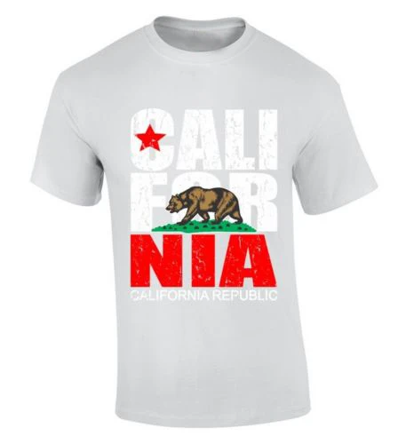 Калифорнийская Республика Т Рубашки мужчин Несет государство Флага призыв NIA