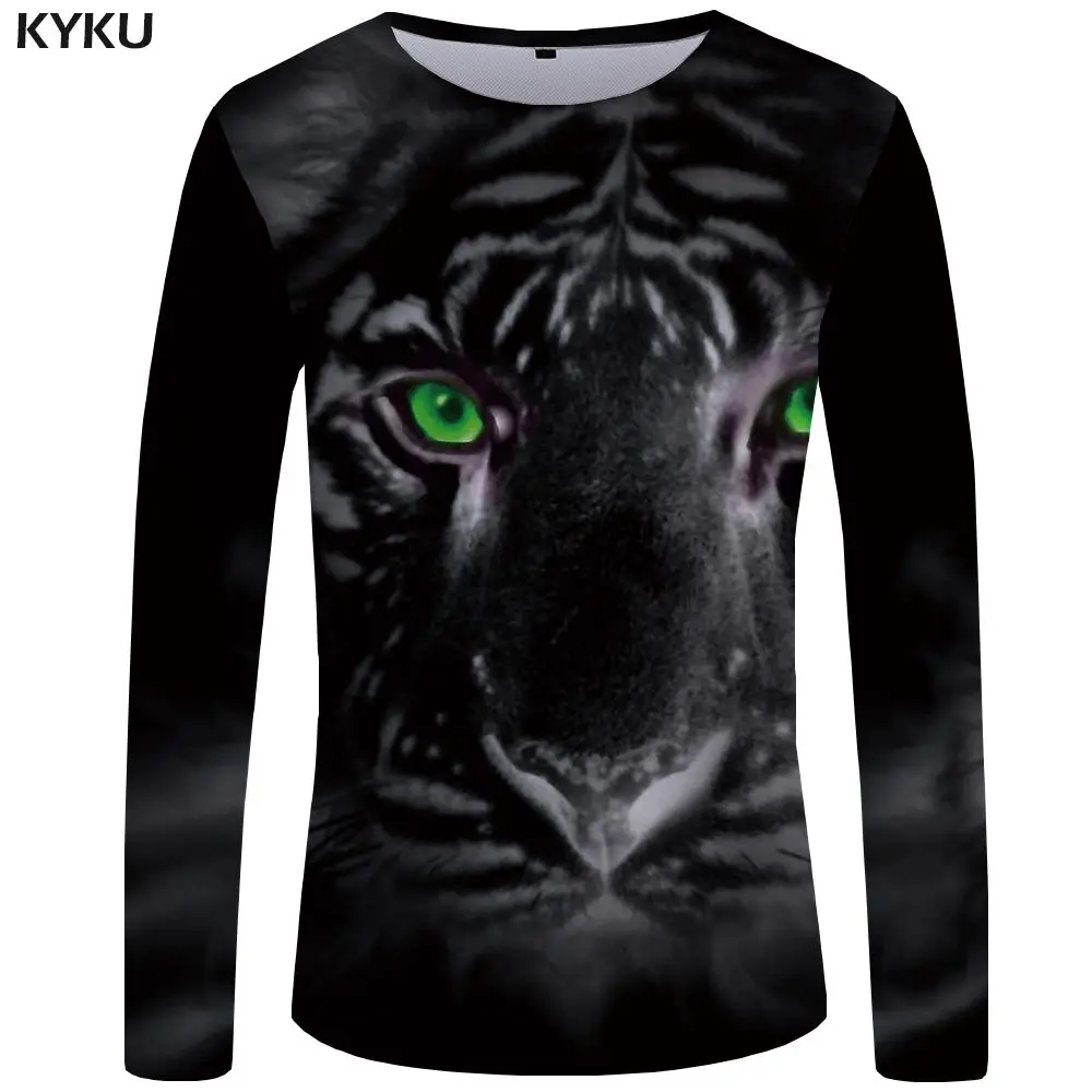 3d t shirt 05 KYKU Tiger Футболка мужская футболка с длинным рукавом пламя Япония животное крутой принт панк забавная футболка s Рок мужская одежда короткий рукав - Цвет: 3d t shirt 05