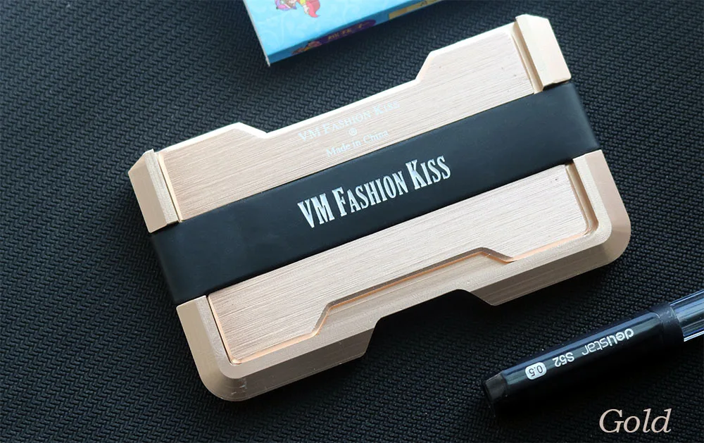 VM модный известный мужской кошелек KISS RFID авиационный алюминиевый тонкий металлический бумажник для карт мини зажим для денег держатель для кредитных карт ID