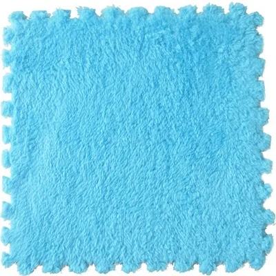 blue (with edge) 9 шт./партия Мягкий Лохматый замшевый детский игровой коврик из пеноматериала EVA детский коврик с блокировкой упражнений ползучий коврик-головоломка для пола для детей - Цвет: blue (with edge)