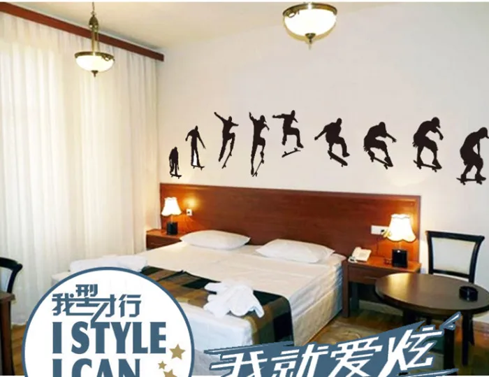 Скейт для мальчиков черный скейтборд спорт бар виниловые искусства настенные