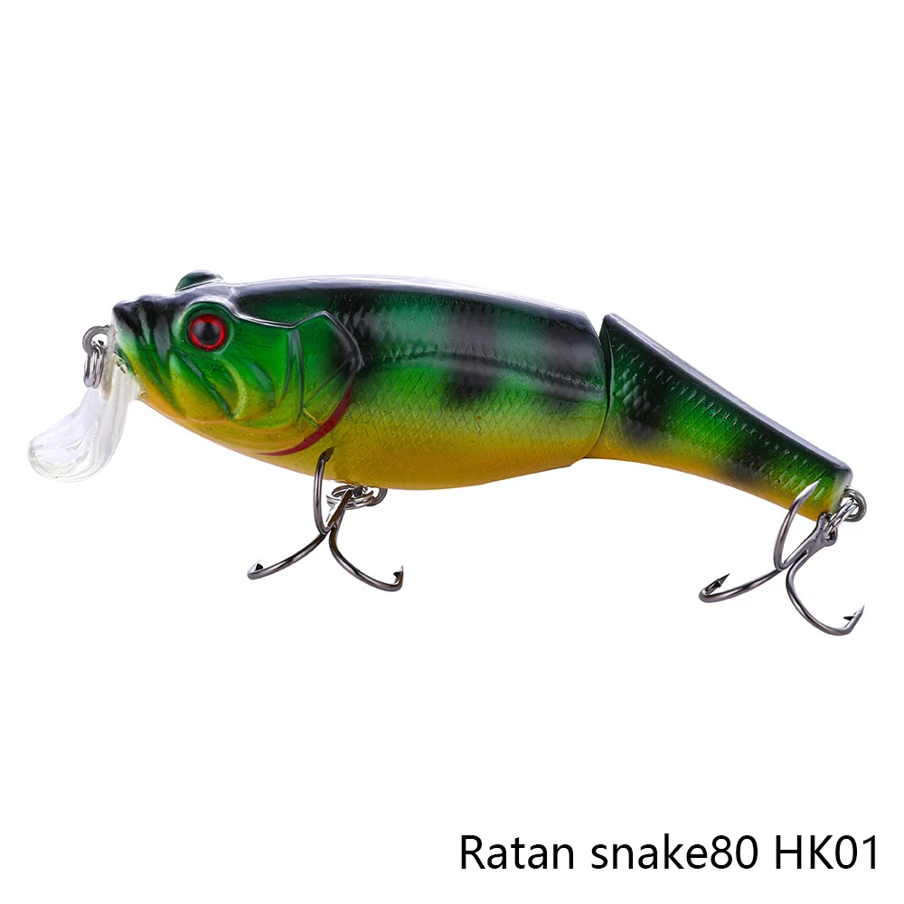 Ratan snake80 HK01 MAKEBASS Crankbait мульти-шарнирная 2 секции BassBaits 3in0. 44oz рыболовные приманки Swimbait HardBaits Искусственные воблеры рыболовные снасти - Цвет: Ratan snake80 HK01