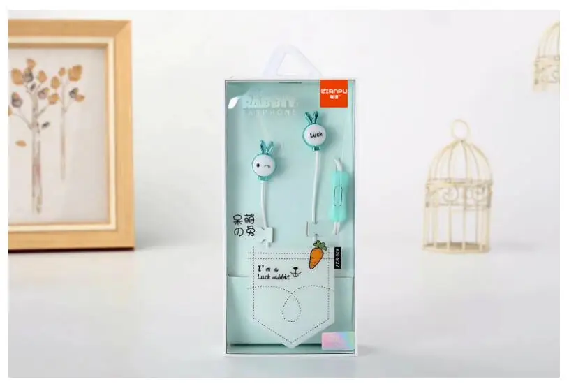 Наушники в виде кролика с мультипликационным принтом ушей управляющим динамиком