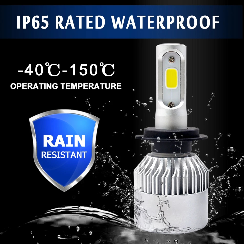 H4 H7 LED H1 H3 H8 H9 H11 9006 9005 автомобильная лампа для фар CSP чип 50 Вт 8000LM Автомобильные фары