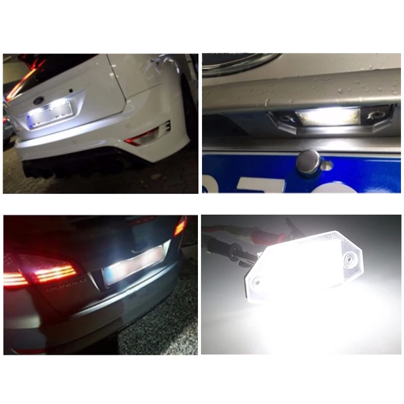 2 шт. водить автомобиль Подсветка регистрационного номера лампы для Ford Mondeo MK3 2000-2007 4/5 двери дневные ходовые огни 12V Белый 24SMD ошибок номер Подсветка регистрационного номера
