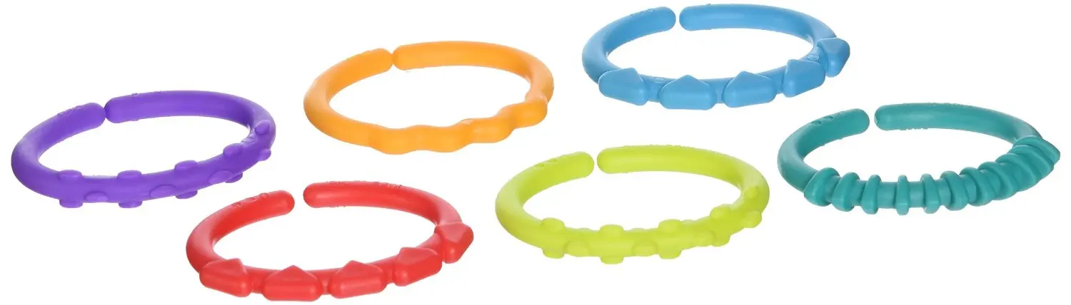 Jjovce baby toys rainbow children biter dolls chain ring clutch Hanging bracket on Cirb Fence Toy Carriage Buggy 0-12 months |