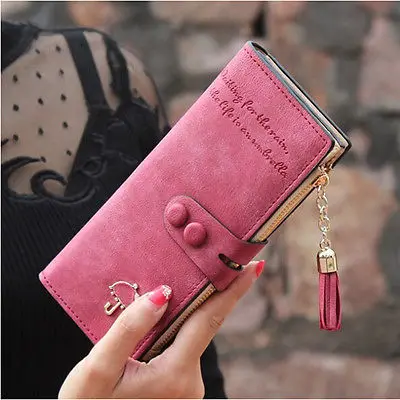 Женский Длинный кошелек с кисточками и зонтиком кожаные кошельки на молнии для