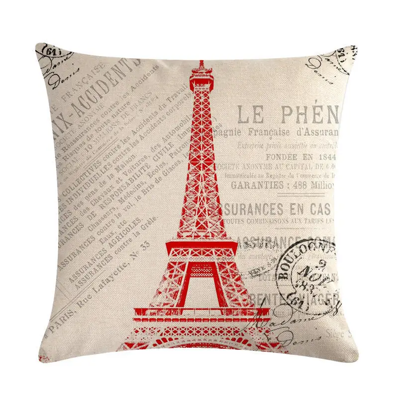 Famous world's Building Print Cushion Covers 45*45cm Tulip Design Gifts Home Bedroom Couch Decoration Pillowcase | Дом и сад