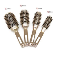 hot selling 4 sizes lot durable ceramic iron aluminium tube gold round comb hair dressing brush salon styling barrel