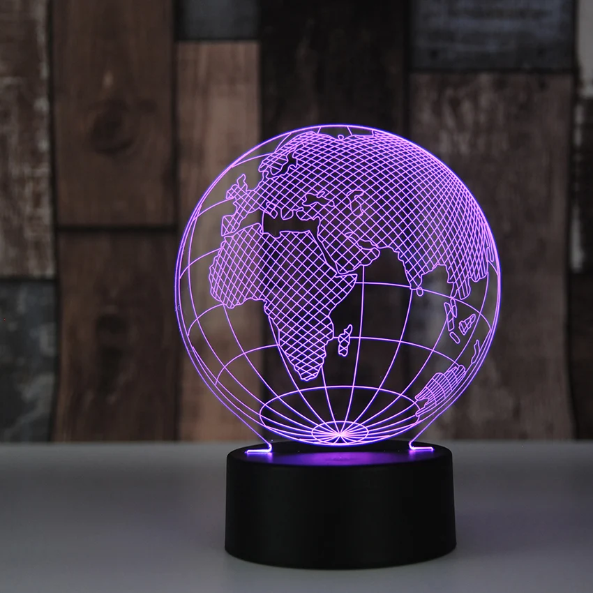 Новый дизайн Tellurion Глобус мир Европа карта 3D светодиодная лампа 7 видов цветов