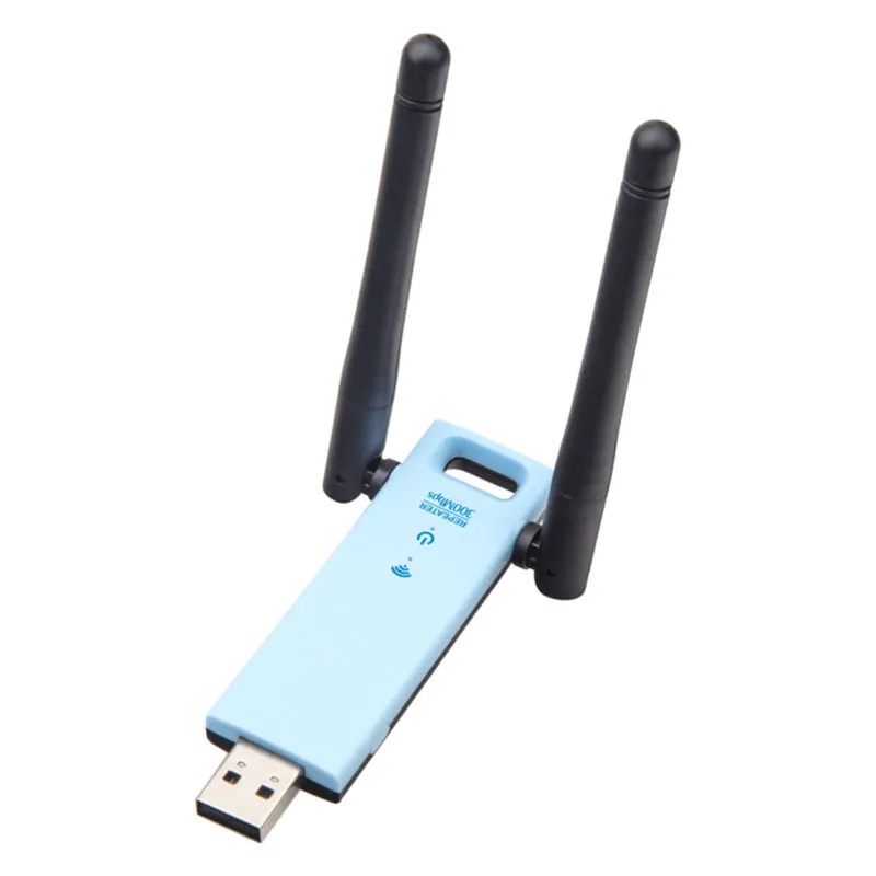 USB Wireless-N300Mbps расширитель диапазона повторитель двойной антенны мини маршрутизатор Усилитель сигнала Усилитель 802.11n/g/b - Цвет: Белый