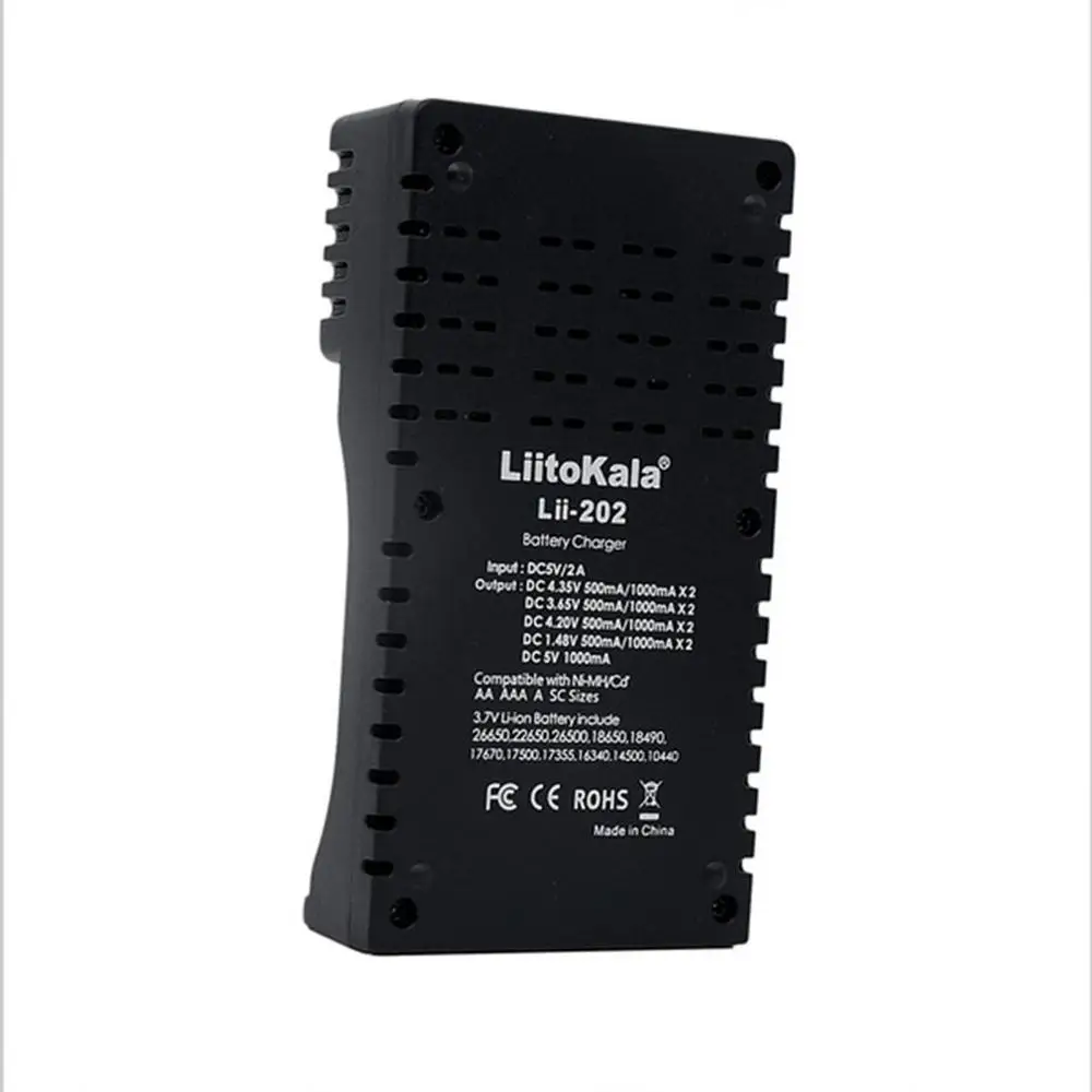 Liitokala Lii202 18650 зарядное устройство 26650 16340 14500 NiMH литий-ионный аккумулятор умное