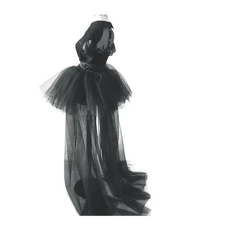 Новинка трендовая черная прозрачная длинная фатиновая юбка Женская