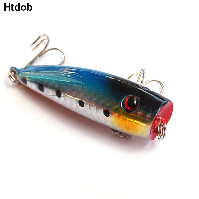 

Htdob 7cm 8g Topwater Floating Popper Lure Hard Plastic Fishing Poper Lures 3d Eye Laser Artificial Bait Fishing Tackle pesca