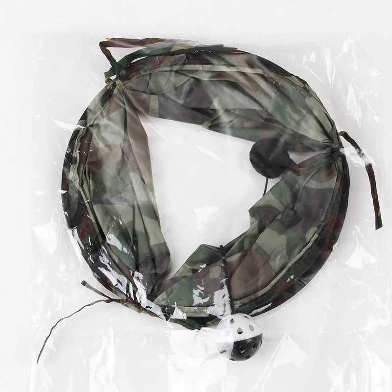 Домашние животные туннель кошка складной камуфляж цвет смешной котенок 2 мяча