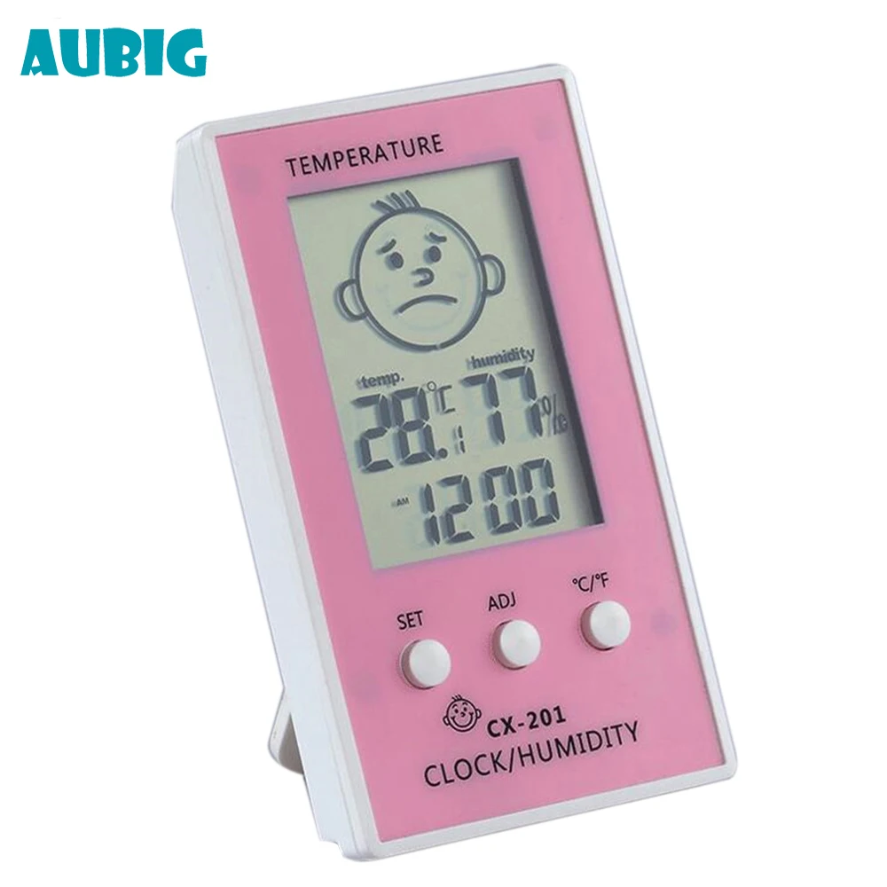 AUBIG цифровой термометр для дома гигрометр LCD Цифровые Часы Измеритель