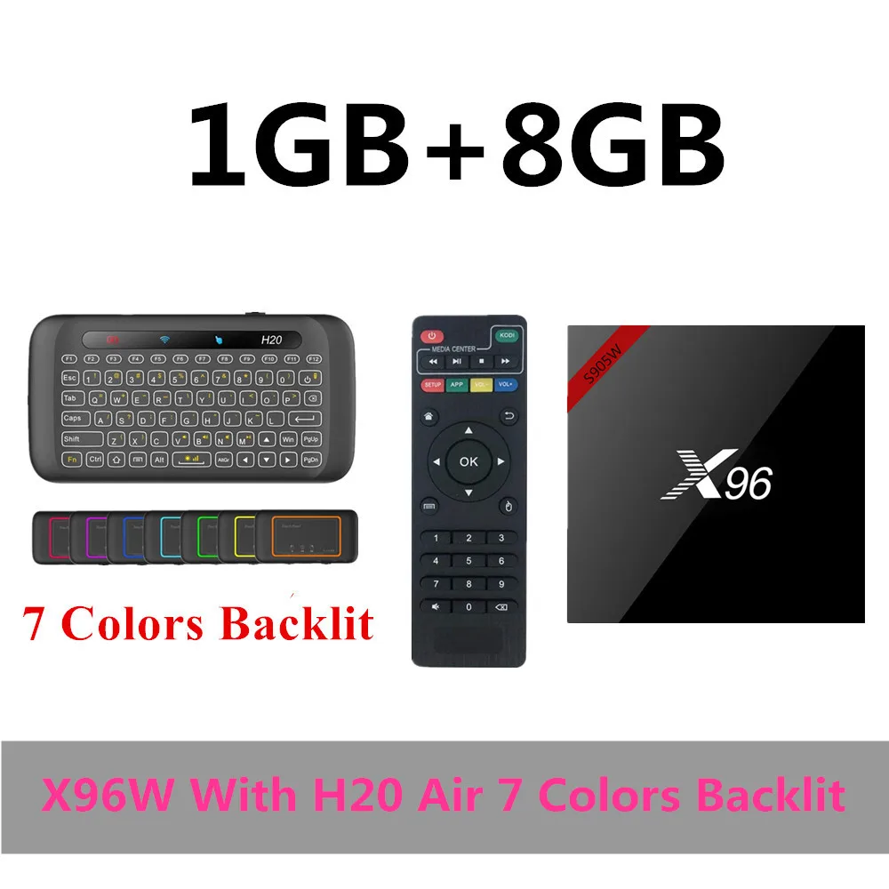 X96 X96W Android 7,1 ТВ приставка WiFi S905W Смарт ТВ приставка android 2 Гб ОЗУ четырехъядерный ТВ приставка 4K медиаплеер X 96 приставка - Цвет: 8G And H20 Air