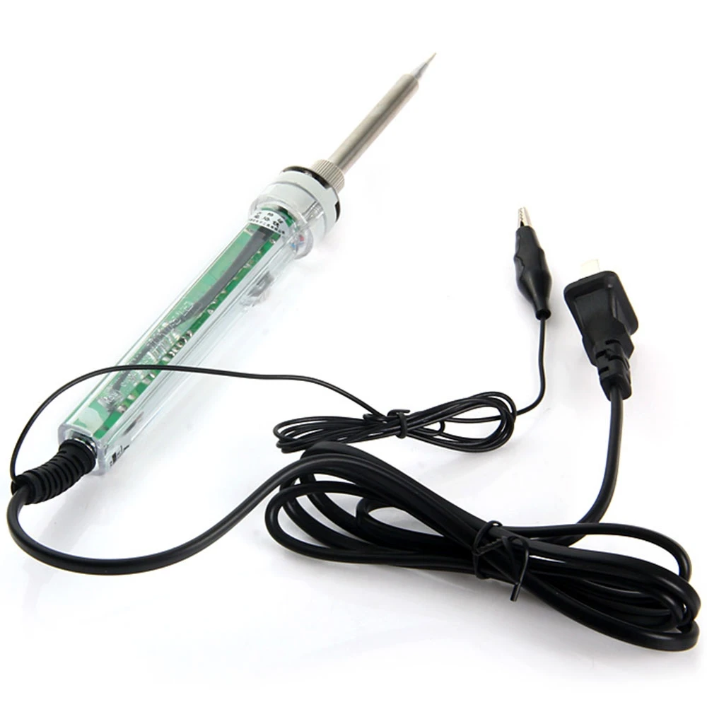High Quality Soldering Iron Adjustable Temperature Transparent Shell Long Power Wire Portable Repair Tool | Инструменты