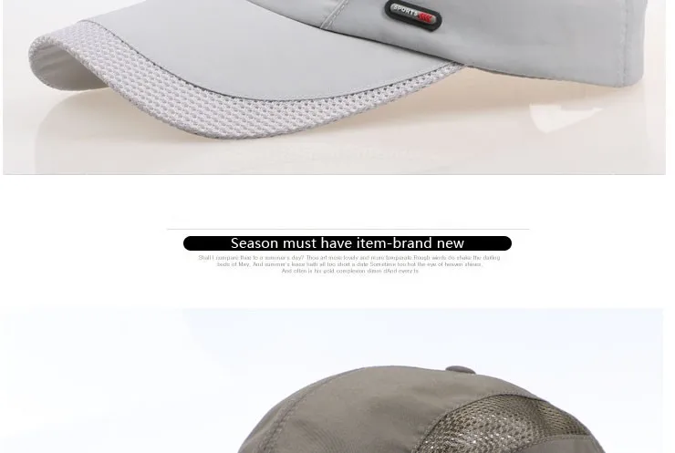 Спортивные Кепки Для мужчин Для женщин Весна Snapback быстросохнущая дышащая Бейсбол Кепки Повседневное Chapeu Bone сетки Sunhat Лето Открытый черный