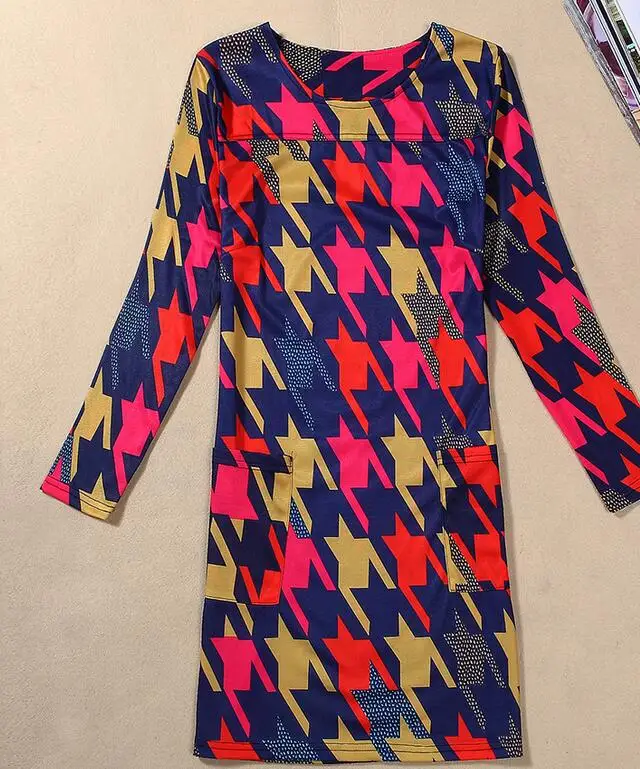 10 M-4XL женская одежда Весна Осень Модное женское платье с цветочным принтом женские повседневные осенние платья с длинным рукавом Vestidos - Цвет: 10