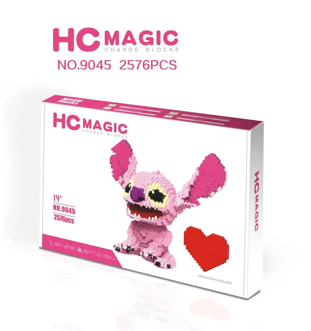 9045 HC Конструкторы "Magic" с оригинальной коробкой Большие размеры строительные блоки аниме модель кирпича с рисунком героев из мультфильмов, Фигурки игрушки для детей, подарки - Цвет: 9045