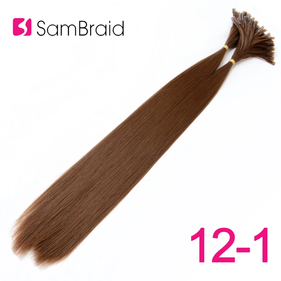 Sambraid прямо, 22 дюйма, вязанные крючком косички из волос для наращивания 100 шт./упак. фабричного производства синтетические косички, накладные волосы на заколке для Для женщин - Цвет: 12-1
