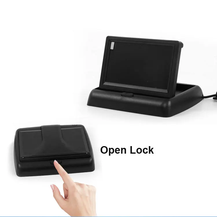 Автомобильный монитор 4 3 &quotдисплей складной цветной TFT lcd дюймов зеркальный HD