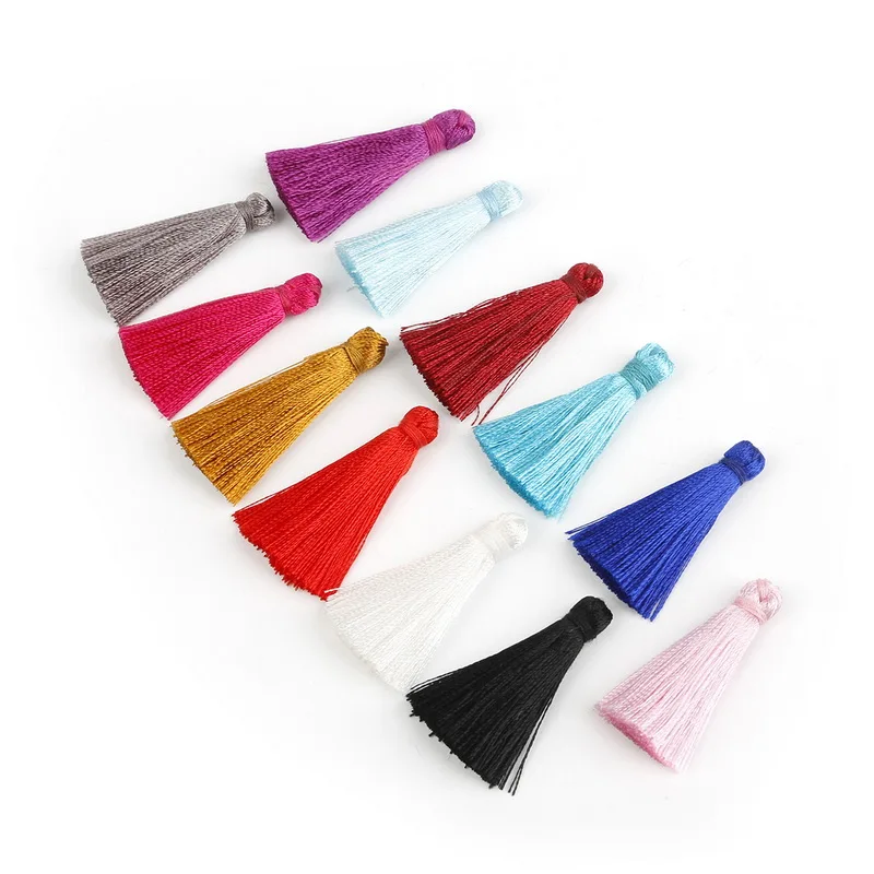 60pcs/lot 35mm Random Mixed Cotton Silk Tassels Earrings Charm Pendant Satin for DIY Jewelry Making Findings Materials | Украшения и