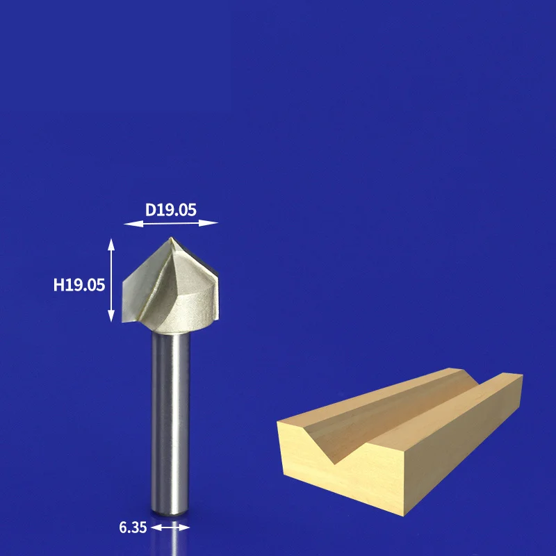 1PCS-Freeshipping CNC карбида вольфрама с покрытием Алюминий нитрид Титан, фреза по дереву, деревообрабатывающие фрезы, дерево, инструмент, 3D dc-двигатель, напряжение 90 градусов гравировка - Длина режущей кромки: 6.35mm x 19.05mm